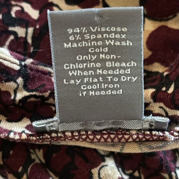 Ann Taylor Petites V-neck Long Sleeve Print Top, SP - Picture 7 of 7